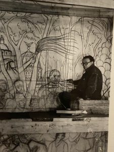 Rivera at work on one of his murals