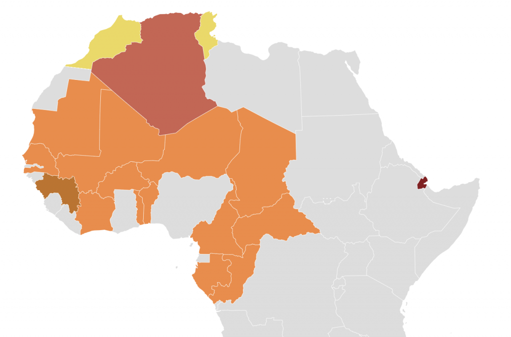 map of French Empire in Africa