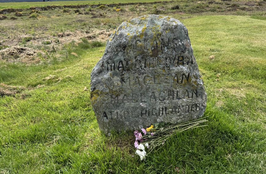Cairns marking mass Clan graves at Culloden