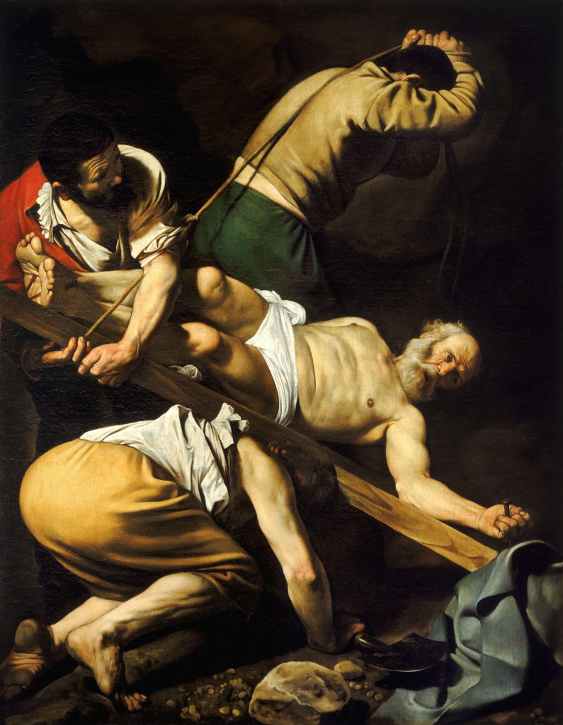 Crucifixion of Saint Peter, Caravaggio, 1601